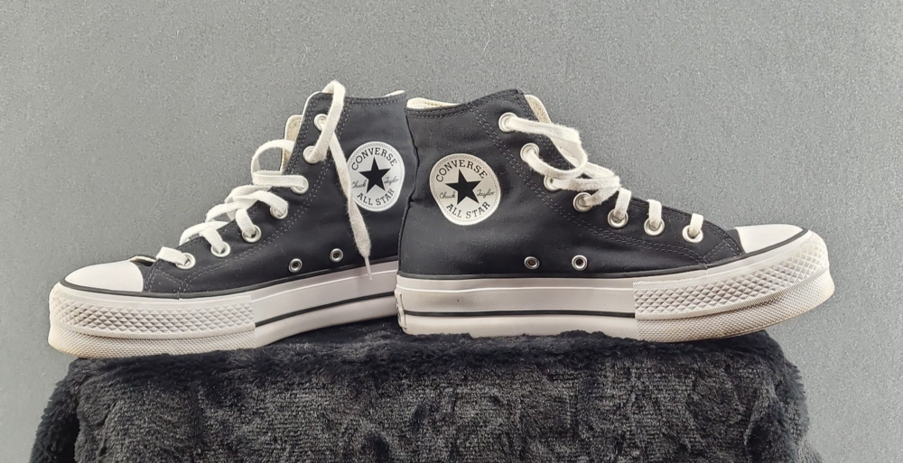 Converse Chuck Taylor All Star Lift Platform High Top Black Shoes Womens 6.5